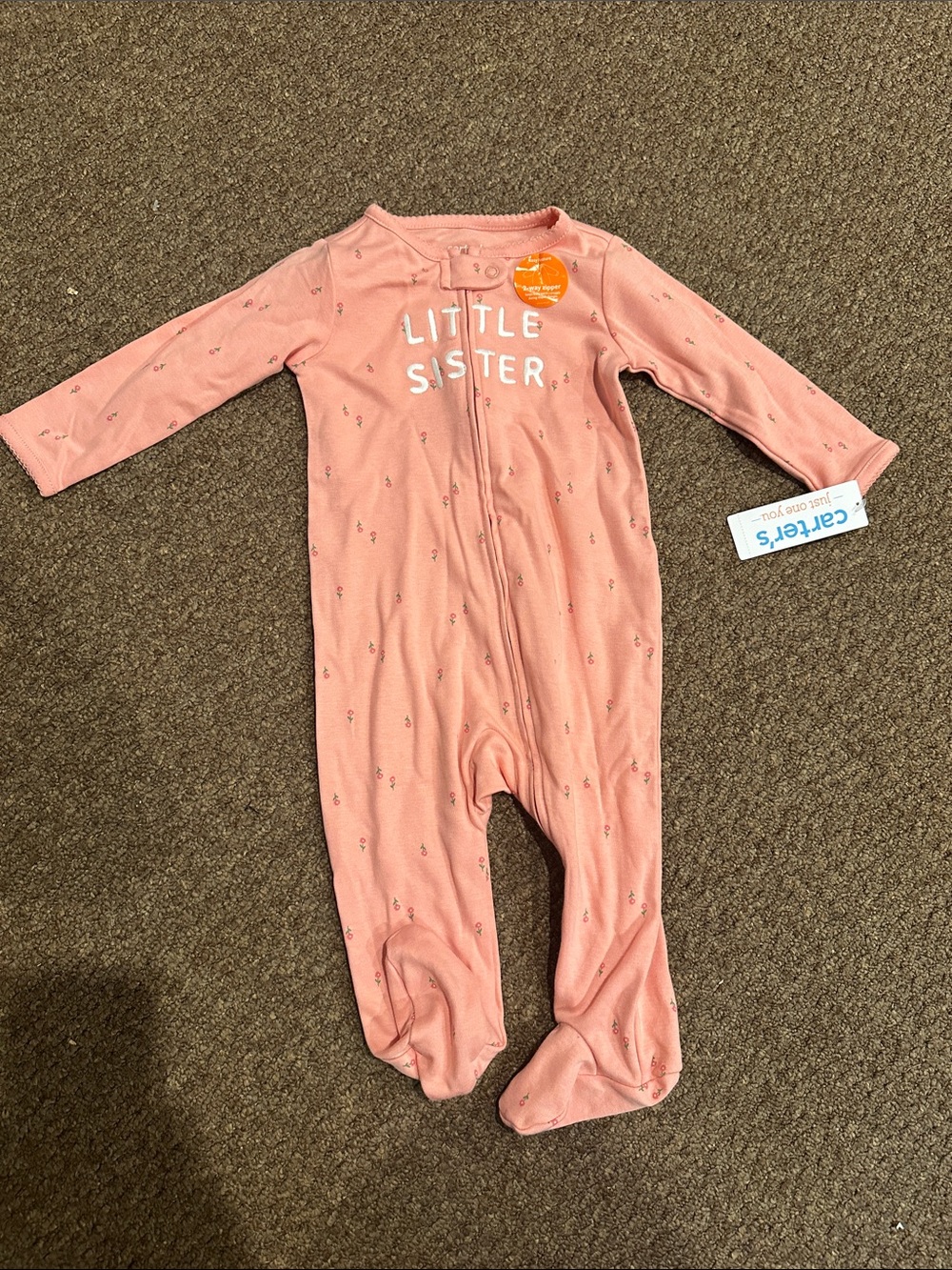 Carter's Pink 'Little Sister' Footed One-Piece